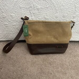 LL Bean Waxed Canvas Crossbody NWT